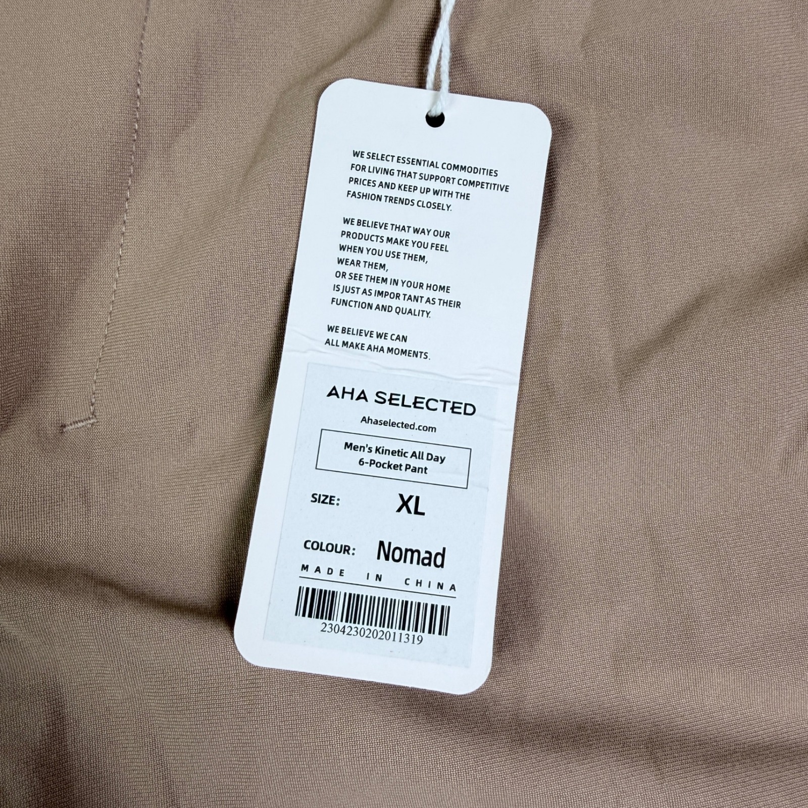 Aha Selected Mens Kinetic All Day 6-Pocket Pant Nomad Tan Xl New Nwt Activwear — image 3 of 8